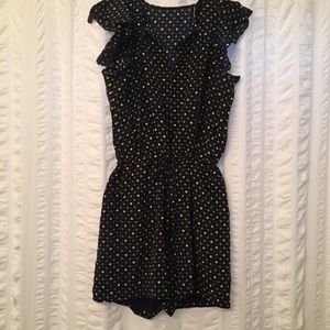 Madewell Black and White polka dot romper